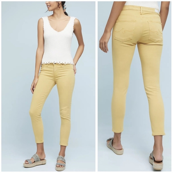 AG Adriano Goldschmied Yellow Super Skinny Ankle Jeans Size 26 - Picture 6 of 6
